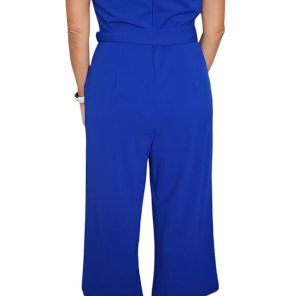 Tahari Round Neck Sleveless Side tie Cocktail Jumpsuit Size 12 - Picture 6 of 9